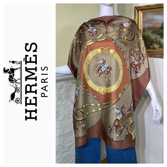Hermes Paris Jean De Fougerolle "Pampa" Silk Scarf 90cm - Picture 1 of 16